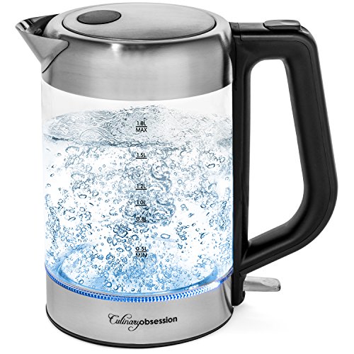 Glass Electric Kettle - BPA Free with Borosilicate Glass & Stainless Steel