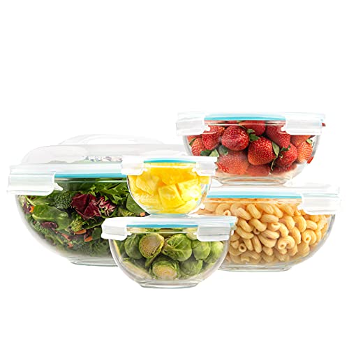 Glass Food Storage Bowls with Lids