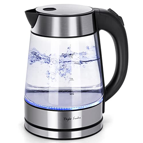 Taylor Swoden Glass Electric Kettle 1.7L Fast Boiling with Auto Shutoff