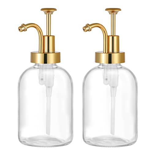 Glass Jar Soap Dispenser with Gold Pump