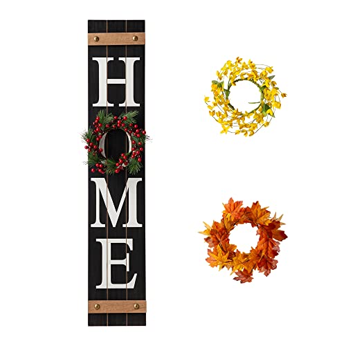 Rustic Farmhouse Welcome Sign with Changeable Wreaths, 42"H