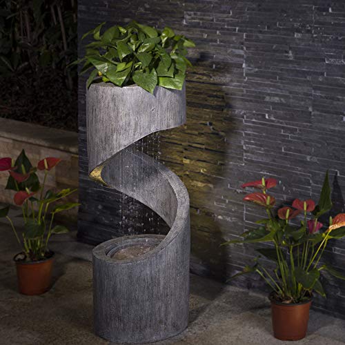 Glitzhome Patio Waterfall Decorative Tiered Outdoor Fountain