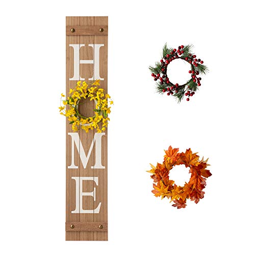 Glitzhome Wooden Welcome Sign for Porch Front Door