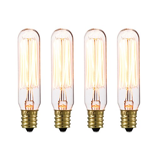 Globe Electric Vintage Edison Mini Tube Clear Glass Dimmable Incandescent Bulbs