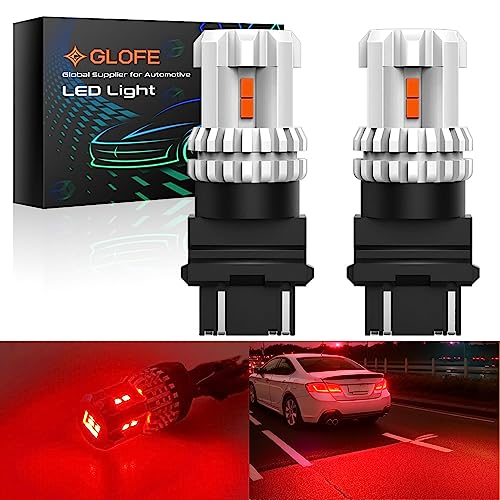 GLOFE 3157 LED Red Brake Tail Bulbs - Super Bright Upgrade (Pack of 2)