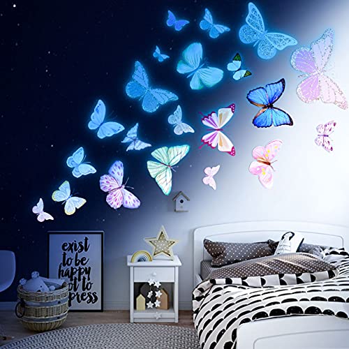 Glow Butterfly Wall Decals
