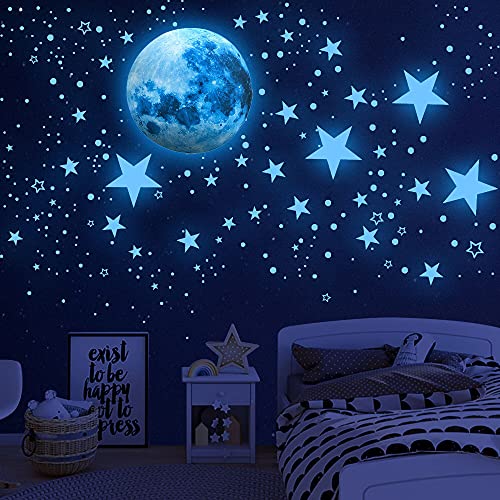 Glow in The Dark Stars and Moon Wall Decals