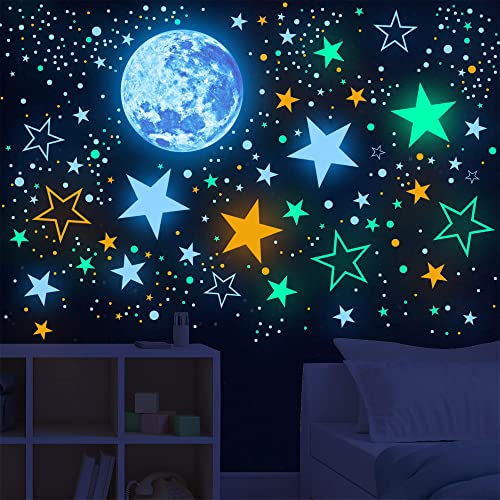 Glow in The Dark Stars and Moon Wall Stickers