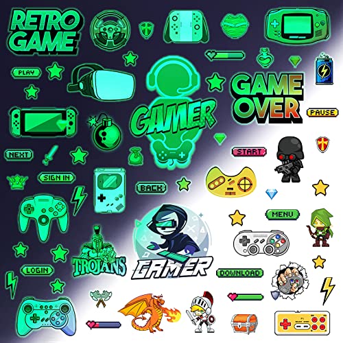 Glow-in-the-Dark Video Game Wall Stickers