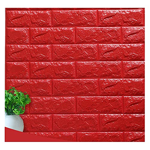 GLUDGOAT 3D Wall Panels - Red, 50PCS