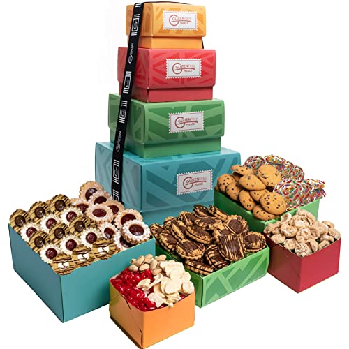 Gluten-Free Gift Tower Baskets - Deluxe Holiday Cookie Gift Basket