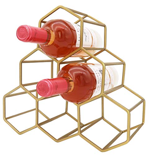 Godinger Wine Rack: Stylish Metal Countertop Holder for 6 Bottles