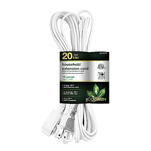 GoGreen Power 20 Ft Extension Cord with 3 Outlets