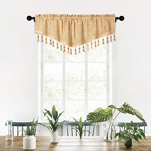 Gold Ascot Valance Window Curtains Tier