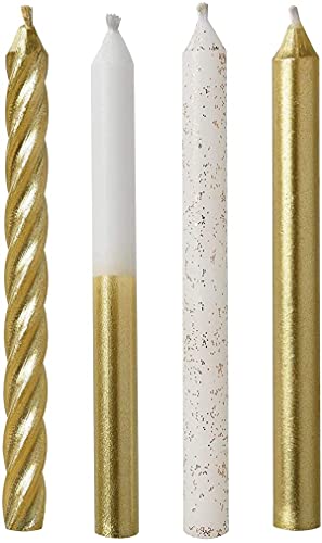 Gold Assorted Metallic Candles | 12ct