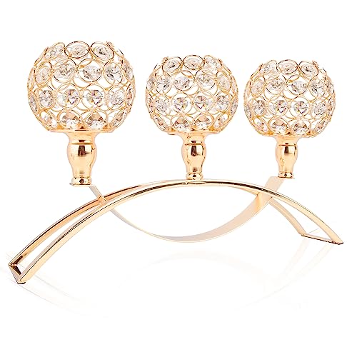 Gold Crystal Candle Holders