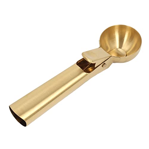 Gold Ice Cream Ball Spoon with Trigger and Non-Stick Head