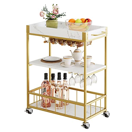 Gold Industrial Bar Carts for The Home