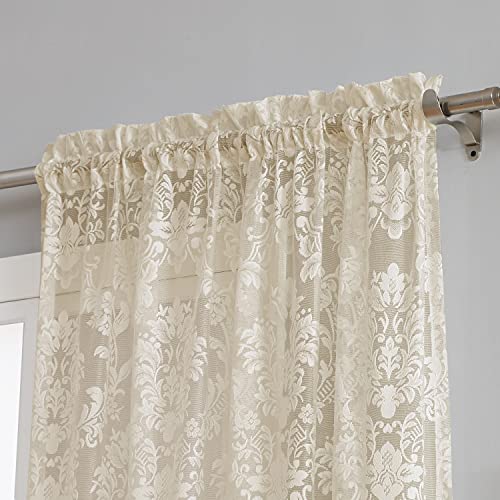 Gold Linen Knitted Lace Curtains