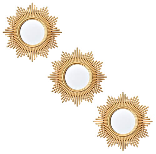 Gold Round Mirrors for Wall Decor - Set of 3