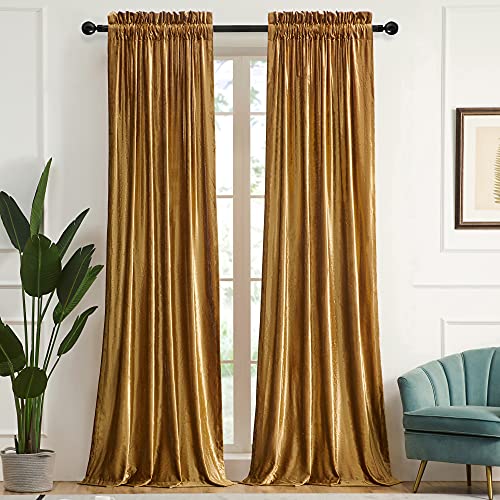 Gold Velvet Blackout Curtains