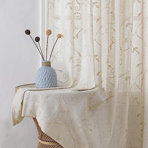 Gold Yarns Embroidered Sheer Curtains