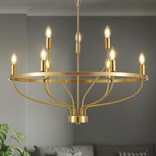 Golden Farmhouse Chandelier for Dining Room and More