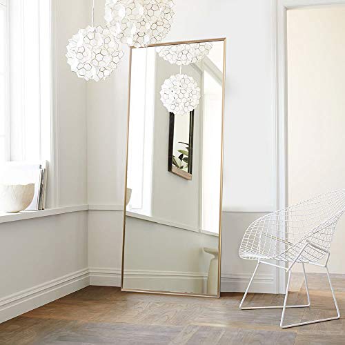 Golden Floor Mirror with Standing Holder