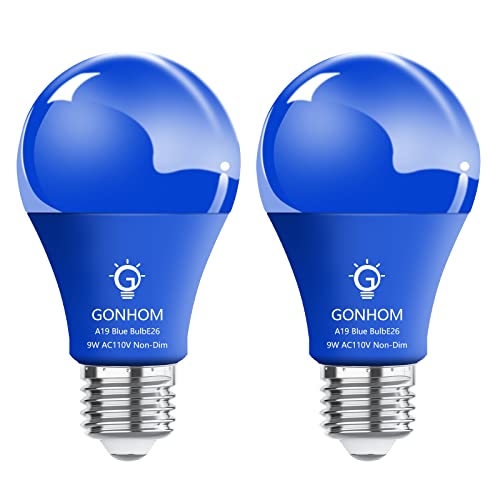 Gonhom 2 Pack A19 Blue Light Bulb