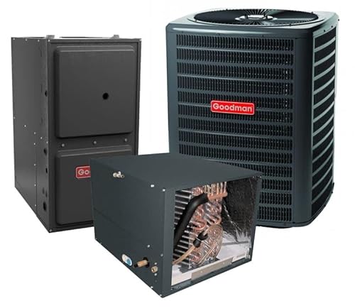 Goodman 16 SEER 2 TON complete split horizontal AC system with NEW 9 SPEED 92 AFUE 60k BTU furnace (GSX160241, CHPF3636B6, GM9S920603BN, TXV-30)