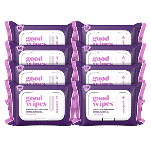 Goodwipes Lavender Flushable Butt Wipes - Largest Adult Toilet Wipes