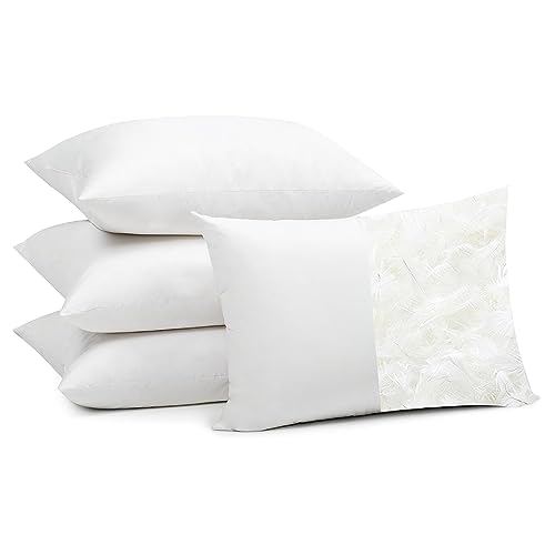 Botduck Goose Down Feather Pillows Standard Size Set of 4 Pack Hotel  Collection Bed Pillow for Sleeping Medium Firm Support for Side Stomach &  Back