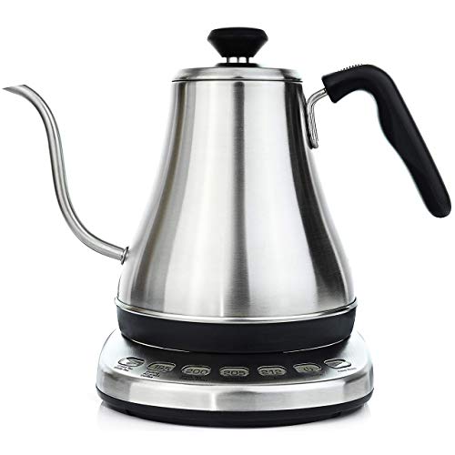 Gooseneck Electric Kettle with Temperature Control - 1L, Stainless Steel