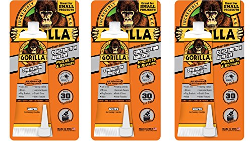 Gorilla White Heavy Duty Construction Adhesive 2.5oz (3 Pack)