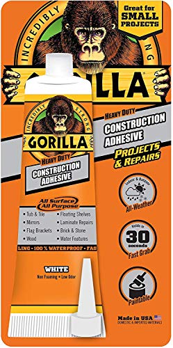 White Gorilla Heavy Duty Construction Adhesive, 2.5oz (6-Pack)