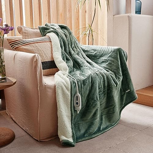 GOTCOZY Heated Blanket Electric Throw - Soft Silky Plush with 4 Heating Levels & Auto Off