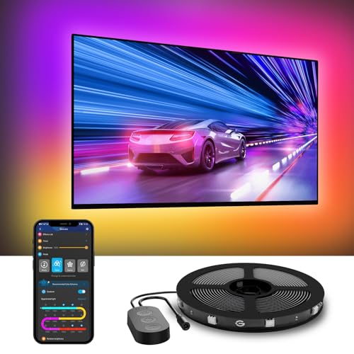 Govee LED TV Backlight, RGBIC LED Strip Lights for 40-50 inch TVs, 7.8ft TV Lights Behinds with Bluetooth Wi-Fi & App Control, Works with Alexa & Google Assistant, Music Sync, 76 Scenes, Adapter