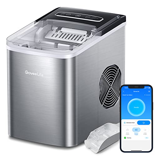 Alexa Compatible Self-Cleaning Portable Ice Maker with Ice Scoop
