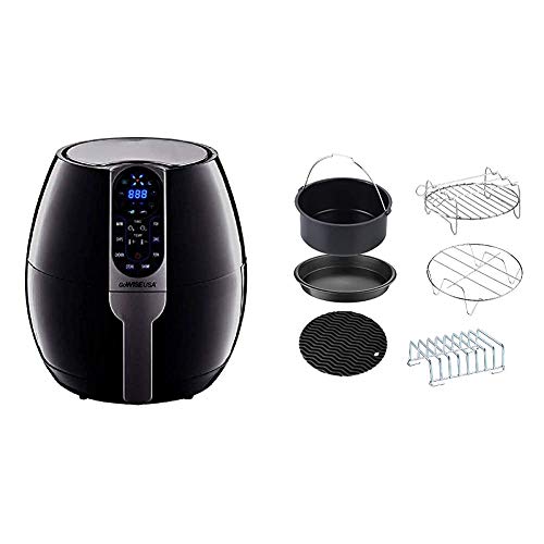 GoWISE USA 3.7-Quart Programmable Air Fryer with 8 Cook Presets & 6-Piece Accessory Kit