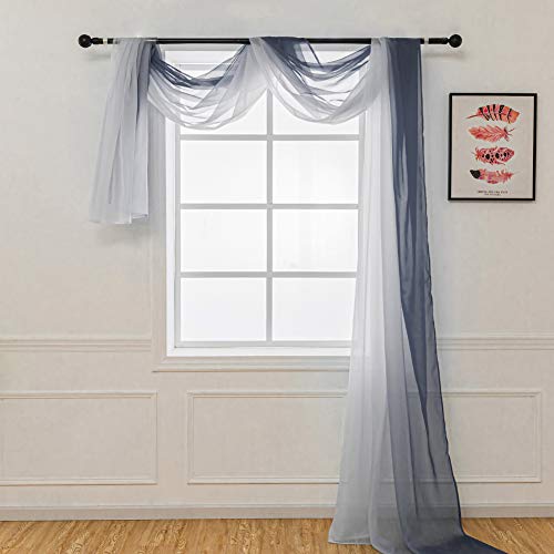 Gradient Voile Scarf Valance for Windows