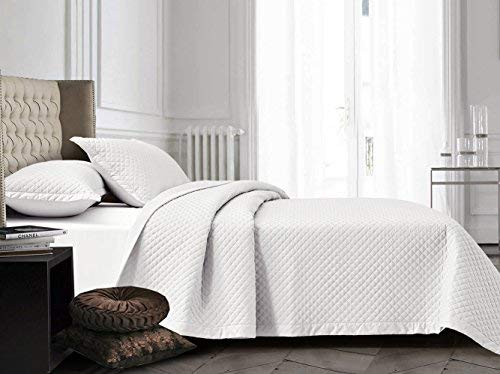 100% Cotton Twin Size Reversible Bedspread Set by Grand Linen