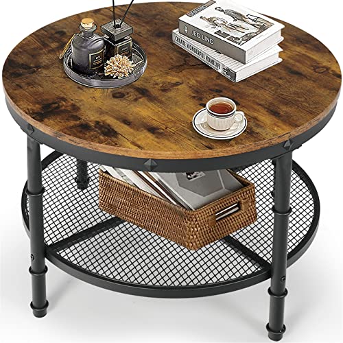 GRAVFORCE Small Round Coffee Table with Storage