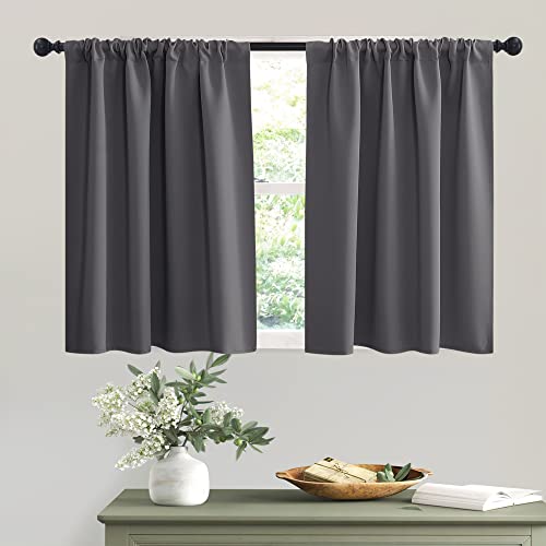 Gray Half Window Curtains