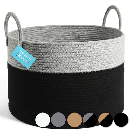 Gray & White Throw Blanket Basket