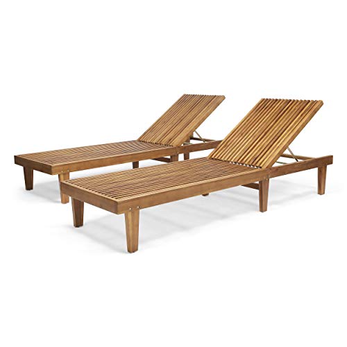 Great Deal Furniture Addisyn Teak Outdoor Chaise Lounge (Set of 2)