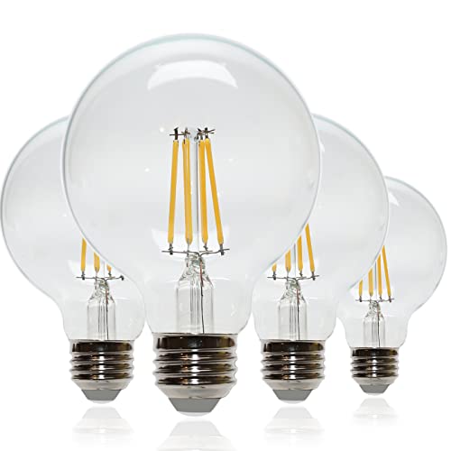 comzler Vanity Light Bulb, LED Globe Light Bulbs 4000K Natural Daylight,  Bathroom Light Bulbs 80W Equivalent 900LM, G25 LED Round Light Bulbs E26  Base