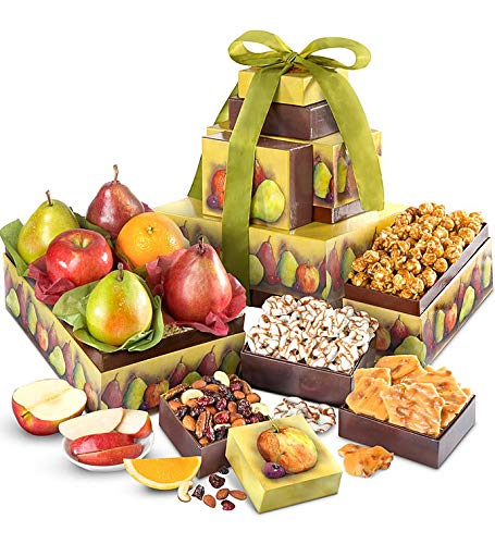 GreatFoods Fresh Fruit and Snacks Premium Gift Tower