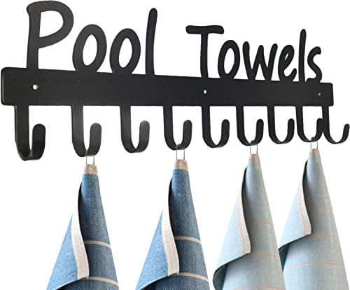 GreatMH Black Pool Towel Rack