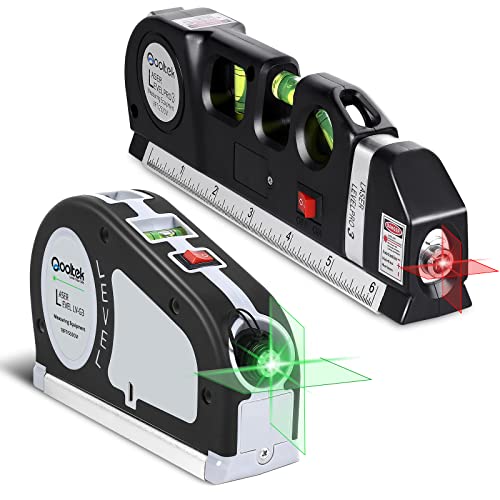 Green and Red Laser Level, Qooltek Multipurpose Cross Line Laser for hanging pictures