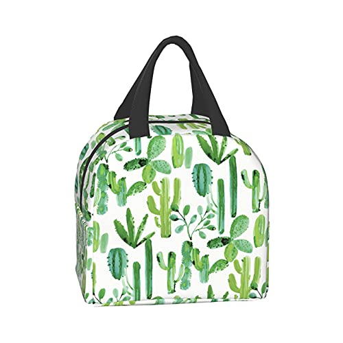 Green Cactus Lunch Bag - Portable and Stylish Lunchbox